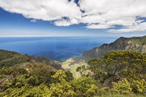 Images Dated 17th March 2015: Hawaii, Kauai, Kokee State Park, View of the Kalalau Valley from Kalalau Lookout