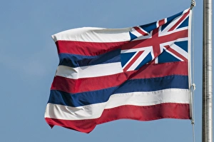 Hawaii Prints: Hawaiian State flag, Oahu, Hawaii