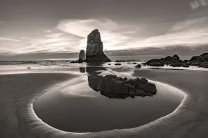 Images Dated 8th February 2022: Haystack Rock Pinnacles at low tide in Cannon Beach, Oregon, USA