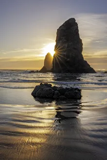 Pinnacle Prints: Haystack Rock Pinnacles at low tide in Cannon Beach, Oregon, USA