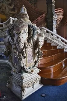 Three headed elephant statue at The Stairway to Heaven, Erawan Museum in Samut Prakan