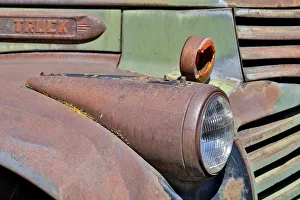 Headlight on old truck detail in Sprague, Washington State