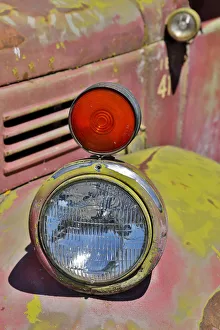 Headlight on old truck detail in Sprague, Washington State