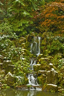 Strolling Garden Prints: Heavenly Falls, Strolling Garden, Portland Japanese Garden, Portland, Oregon, USA