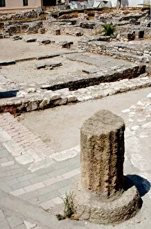 Images Dated 11th August 2007: HEBREW ART. REPUBLIC OF ALBANIA. Archaeological remains of the ancient synagogue