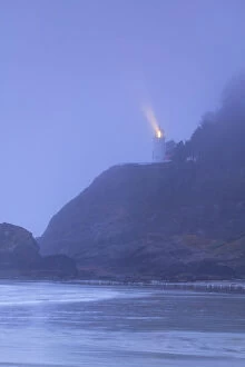 Heceta Head Lighthouse near Florence, Oregon Coast, early morning photographed