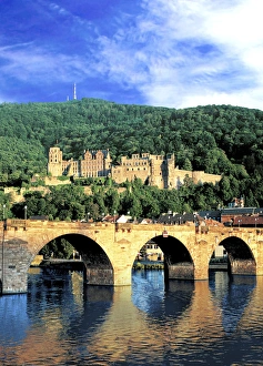 Heidelberg, Germany, Heidelberg Castle, Heidelberger Schloss, sits above the city of Heidelberg