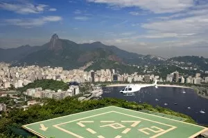 Helicopter pad on top of Sugarloaf Peak in Rio de Janeiro, Brazil