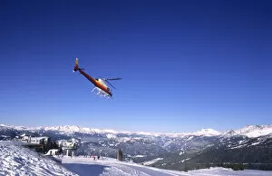 Helicopter skiing at famous ski town of Whistler in British Columbia Canada