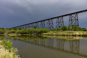 North Dakota Prints: Hi-Line Railroad Bridge over the Sheyenne River in Valley City, North Dakota, USA