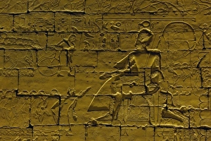 Images Dated 21st November 2005: Hieroglyphs on entrance wall to Luxor Temple, located in modern day Luxor or ancient Thebes