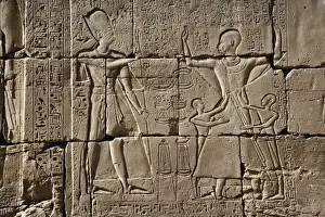 Images Dated 20th November 2005: Hieroglyphs on wall, Temple of Karnak located at modern day Luxor or ancient Thebes