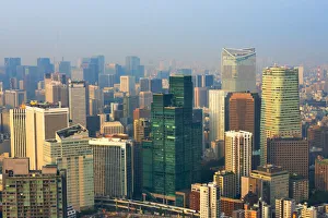 Skyscrapers Prints: High rises in the downtown, Tokyo, Japan
