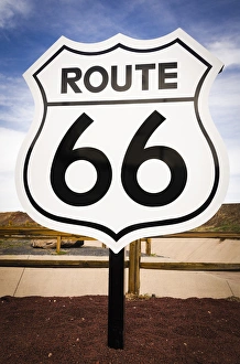 Images Dated 7th April 2012: Highway sign on historic Route 66, Seligman, Arizona USA