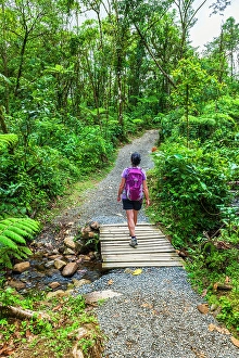 One Person Prints: Hiker on the Rio Celeste trail