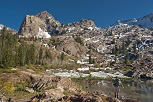 Hiking Prints: Hiking at Lake Lillian, Sundial Peak in distance, Uintah Wasatch-Cache National Forest