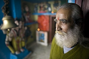 Hindu male visiting a shrine, Himachal Pradesh, India