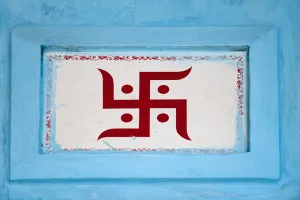 Mural Prints: Hindu symbol, Swastika, Varanasi, India