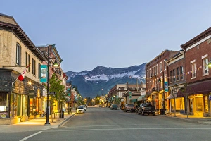 Historic 2nd street in downtown Fernie, British Columbia, Canada