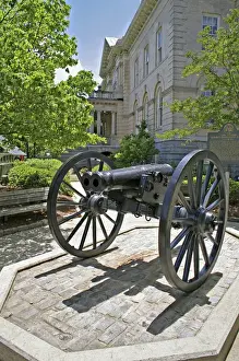 Athens Prints: Historic double-barreled civil war cannon downtown Athens Georgia