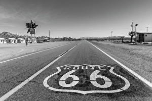 Prints of Historic Highway 66 in Amboy, California, USA. (Editorial Use Only) Images Dated 2024 April: Historic Highway 66 in Amboy, California, USA. (Editorial Use Only)
