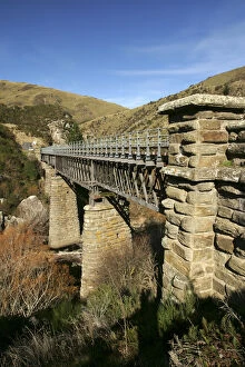 Historic Hindon Bridge over Taieri River, Taieri Gorge, near Dunedin, South Island