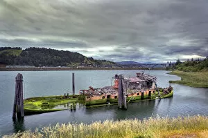 Moss Gallery: Historic shipwreck, Mary D. Hume, a National Register of Historic Places, Gold Beach, Oregon