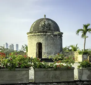 Lookout Prints: Historic Spanish colonial walls and fortifications surround the Old City of Cartagena