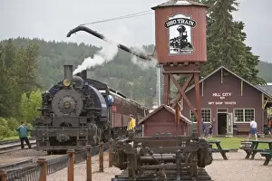 Historic Steam Trains depart Hill City South Dakota in the summer season