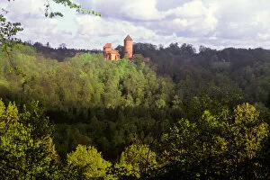 Historic Turaida Castle on the lushly forested banks of the Gauja River in the Gauja National Park