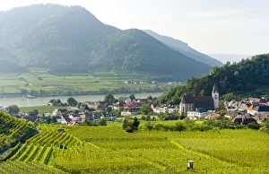 Images Dated 30th April 2021: Historic village Spitz located in wine-growing area, UNESCO World Heritage Site