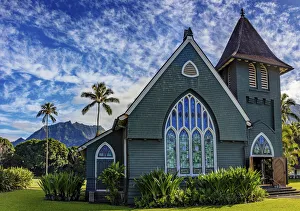 Historic Waioli Huiia Church in Hanalei in Kauai, Hawaii, USA