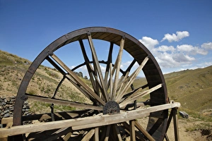 Gold Rush Prints: Historic Waterwheel, Young Australian Gold Mine, Carrick Range, near Bannockburn
