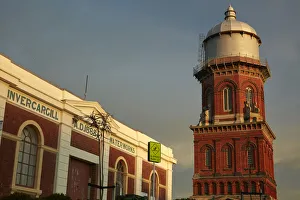 Australia Prints: Historic waterworks (1888) and water tower (1889), Invercargill, Southland, South Island