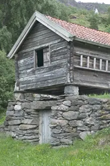 Cabin Prints: Historical building at Flam, Flam norway is nestled in the innermost corner of the Aurlandfjord