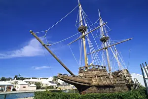 Bermuda Prints: Historical Old Ship the famous Deliverence built in 1609 at St Georges Island Bermuda