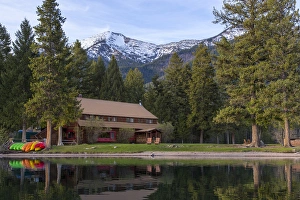 Images Dated 11th May 2012: Holland Lake Lodge on Holland Lake in the Lolo National Forest, Montana, USA