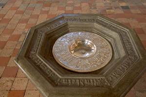 Images Dated 27th April 2004: Holy water font, Maria Church, warnemunde