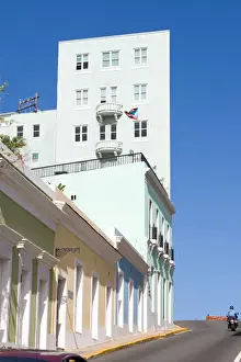 Old San Juan Prints: Homes on Avenue Munoz Rivera near Fort San Cristobal in San Juan, Puerto Rico