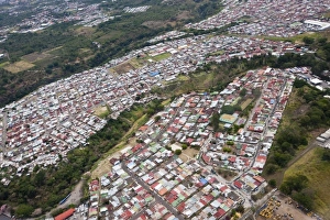 Terrain Prints: Homes in a densely populated neighborhood of San Jose, Costa Rica as seen from above