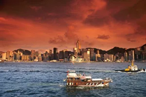 Images Dated 12th July 2011: Hong Kong Harbor at Sunset