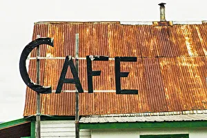 Rustic Prints: Hope, Alaska, Rustic roof and cafe sign