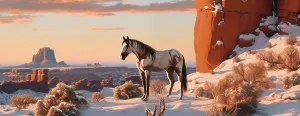 Images Dated 1st October 2024: Horse and desert formations. Illustration-style. (AI Generated)