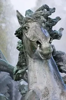 Dordogne Prints: A horses head at the Monument aux Girondins sculpture and fountain on the Esplanade