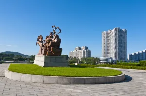 Images Dated 2nd September 2010: Horsestatue before the Childrena's palace, Pyongyang, North Korea
