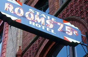 Hotel; sign; historic; Pioneer Square; Seattle, Washington; neon; architecture