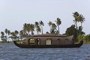 House Boat Prints: House boat on the backwaters of Kerala, India