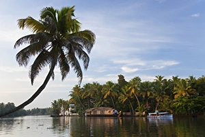 Houseboat Prints: Houseboat, Backwaters, Alappuzha or Alleppey, Kerala, India