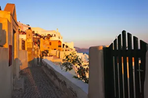 Cityscape Prints: Houses on the coast of Aegean Sea. Oia, Santorini Island, Greece