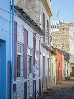 Modern Prints: Houses in Plato. The capital Praia on the Ilha de Santiago, Cape Verde